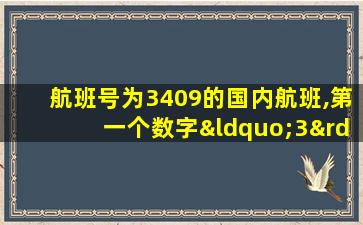 航班号为3409的国内航班,第一个数字“3”代表( )